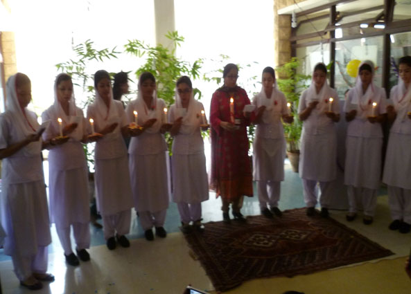 Oath Taking and Lamp lighting ceremony at Cowasjee School of Midwifery