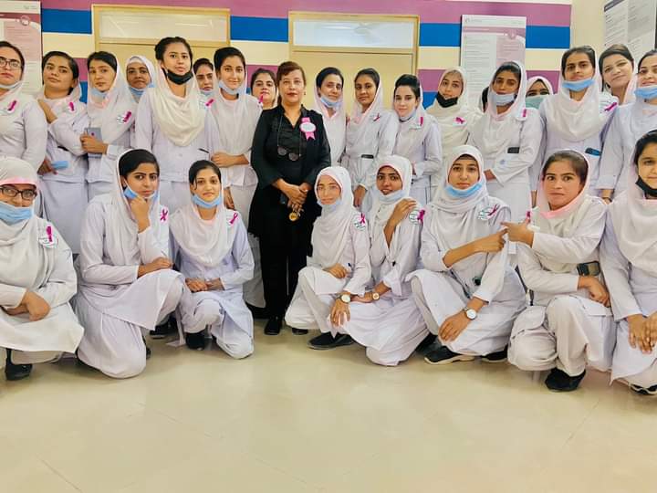 Celebrated Breast Cancer week in College of Nursing Benazir Bhutto Hospital Rawalpindi