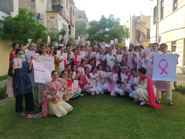 Breast Cancer Awareness Campaign at hospitals and different schools was organized by community midwives of Lady Dufferin Hospital SOM.