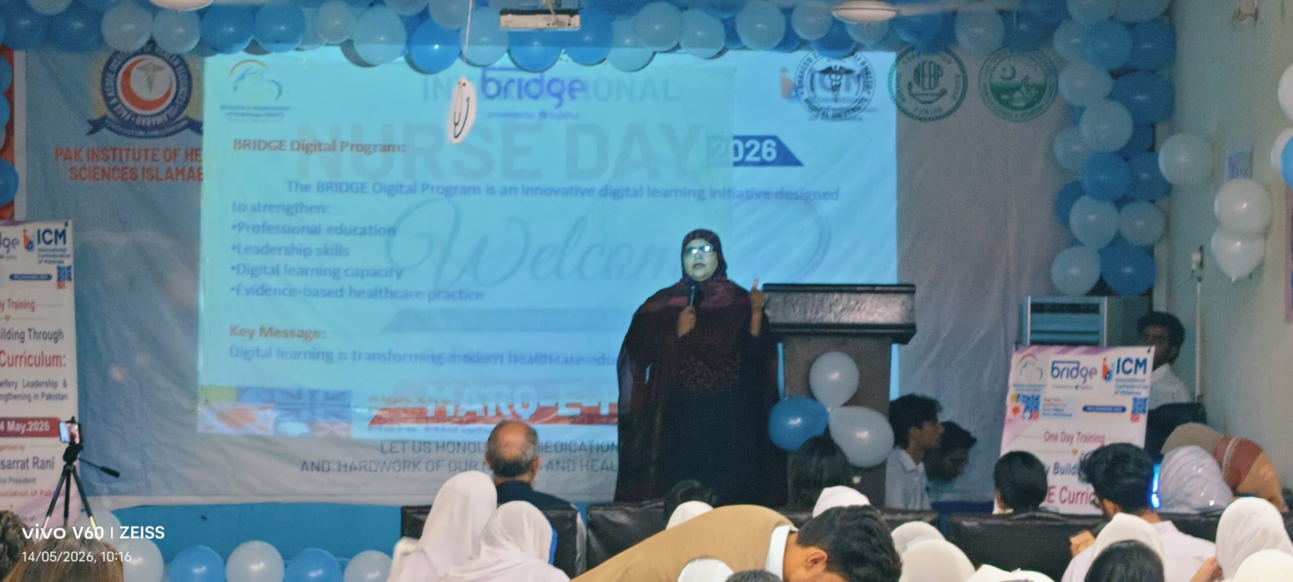 Ms. Musarrat Rani, First Vice President of the Midwifery Association of Pakistan, engaged nursing and midwifery students at the Pak Institute of Health Sciences, Islamabad, in an inspiring interactive session.